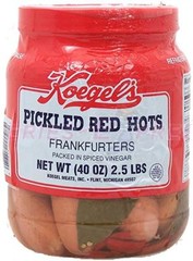 Koegel’s Pickled Red Hots Frankfurters Packed in Spiced Vinegar 2.5lb Jar