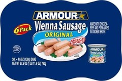 Armour Star Vienna Sausage Original Flavor Canned Sausage 4.6 oz Pack of 6