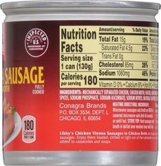 Libby’S Chicken Vienna Sausage in Chicken Broth, Ready to Eat Canned Sausage, 10