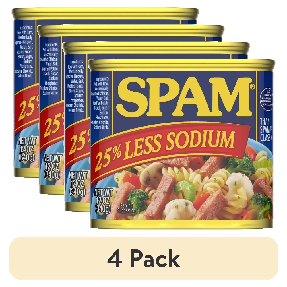 (4 pack) 25% Less Sodium, Canned Meats, 7 Grams of Protein, Shelf-Stable, 12 oz