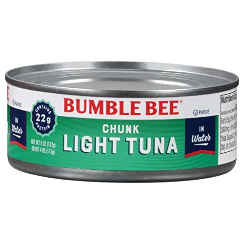 Chunk Light Tuna in Water, 5 oz Cans (Pack of 48) – Wild Caught Tuna – 22g Pr…