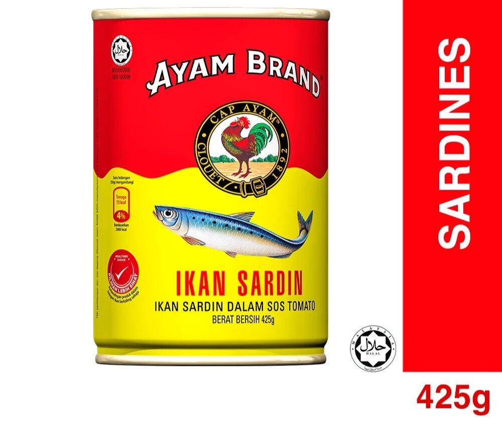 425g Ayam Brand Sardines Fish in Tomato Sauce Free Shipping