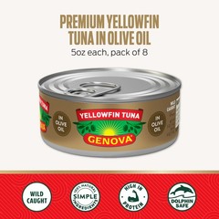Genova Premium Yellowfin Tuna in Olive Oil, 5 Ounce Cans, 8-Pack – Nutrient R…