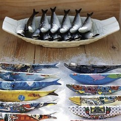 Bordallo Pinheiro + Sardine + Pack 2 Sardines Fado by Paulo Galindro + H 1″ W…