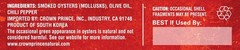 Crown Prince Natural Smoked Oysters with Red Chili Pepper, 3 Oz Cans Pack Of 18