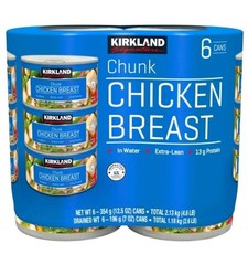 Kirkland Chunk Chicken Breast 6 Cans 12 5oz Extra Lean Protein In Water US Bulk