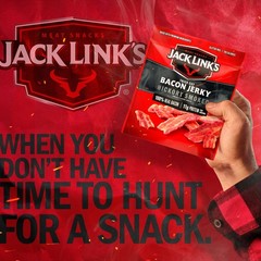 Jack Link’s Hickory Smoked Bacon Jerky 2.5 oz Bag Ready to Eat Real Meat Pr…
