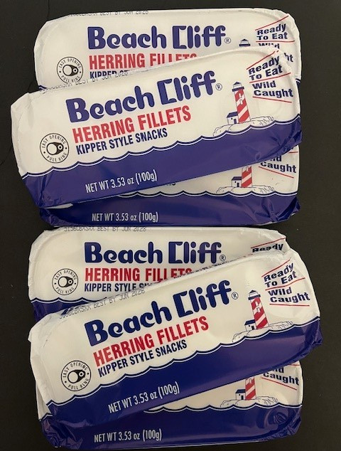 Wild Caught Herring Beach Cliff Kippered Snacks 3.53 Oz Can Sardines (12 CANS)