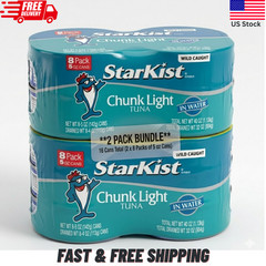 (16 Cans) StarKist Chunk Light Tuna in Water – 2 Packs of 8 – 5 oz Cans – NEW
