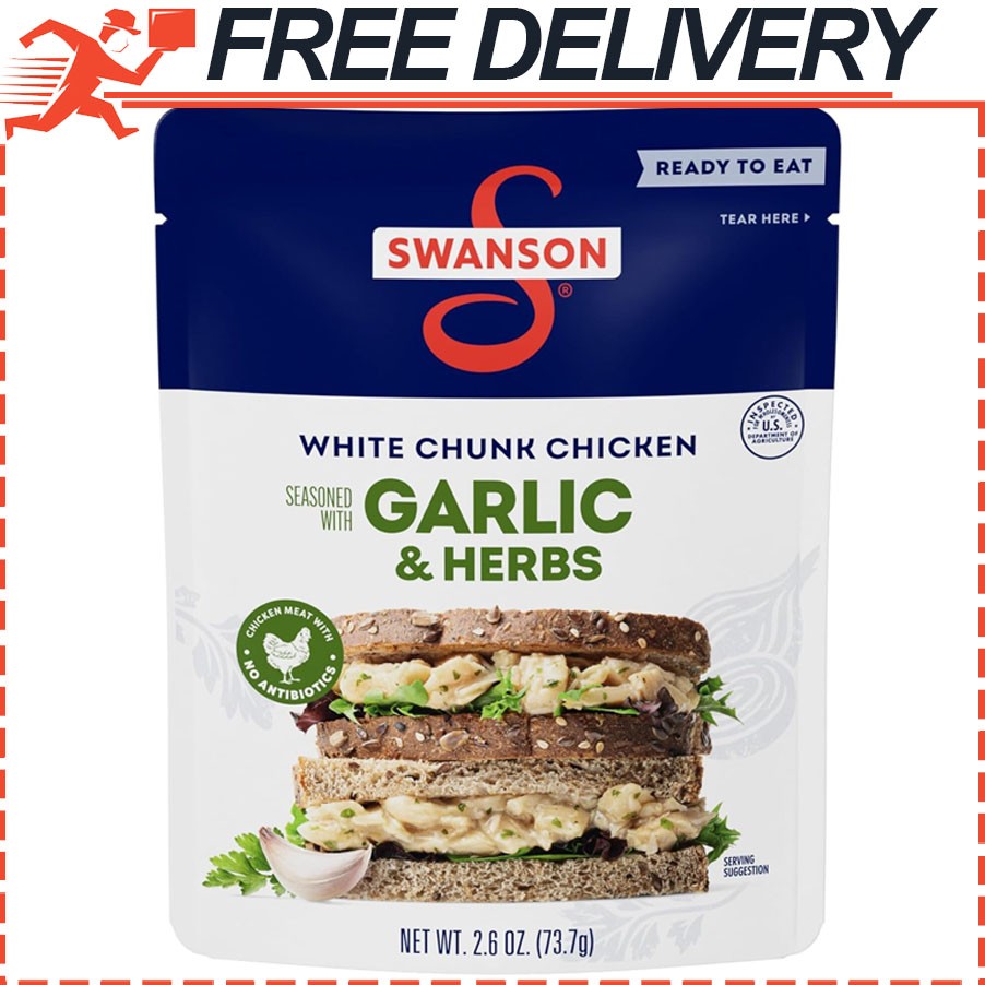 Swanson Garlic & Herbs White Chunk, Ready to Eat, Simple OntheGo Meals, 2.6 OZ