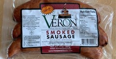 Veron Hot Smoked Sausage 14 Oz (4 Pack)