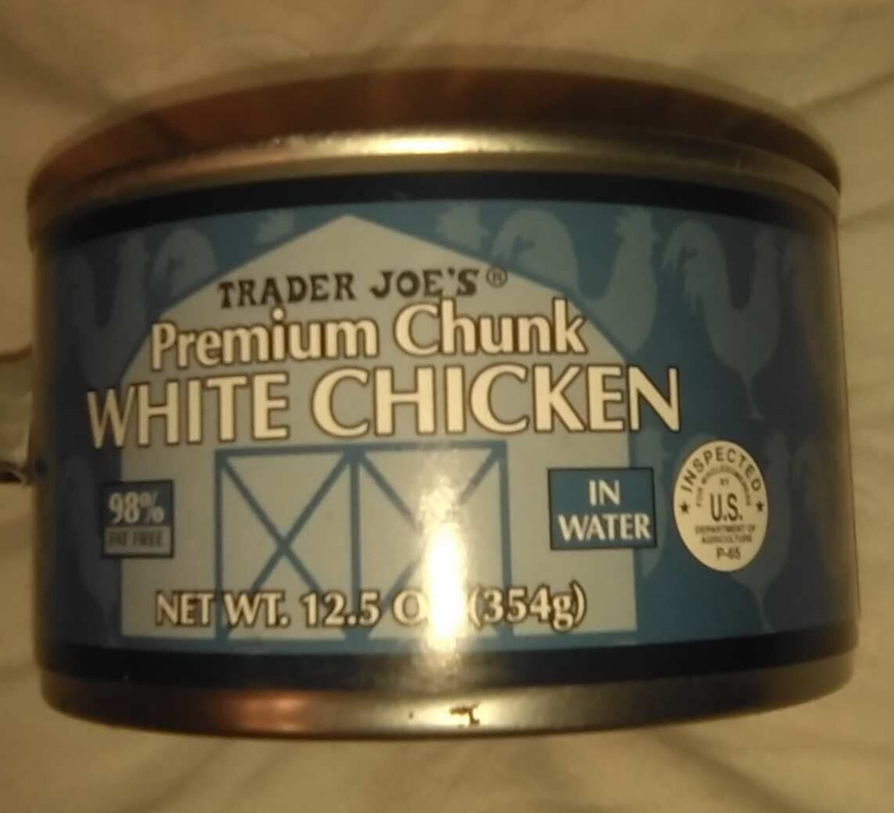 TRADER JOES Premium Canned Chunk White CHICKEN In Water 12.5 Oz CAN