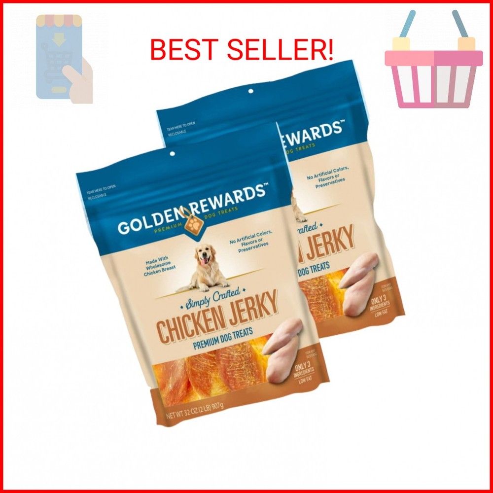 Golden Rewards Chicken Jerky Recipe for Dogs (Made with Real Chicken Breast), 16