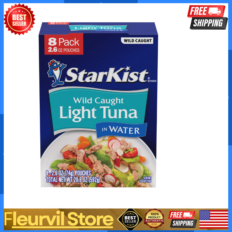 StarKist Chunk Light Tuna in Water – 2.6 oz Pouch (8-Pack)