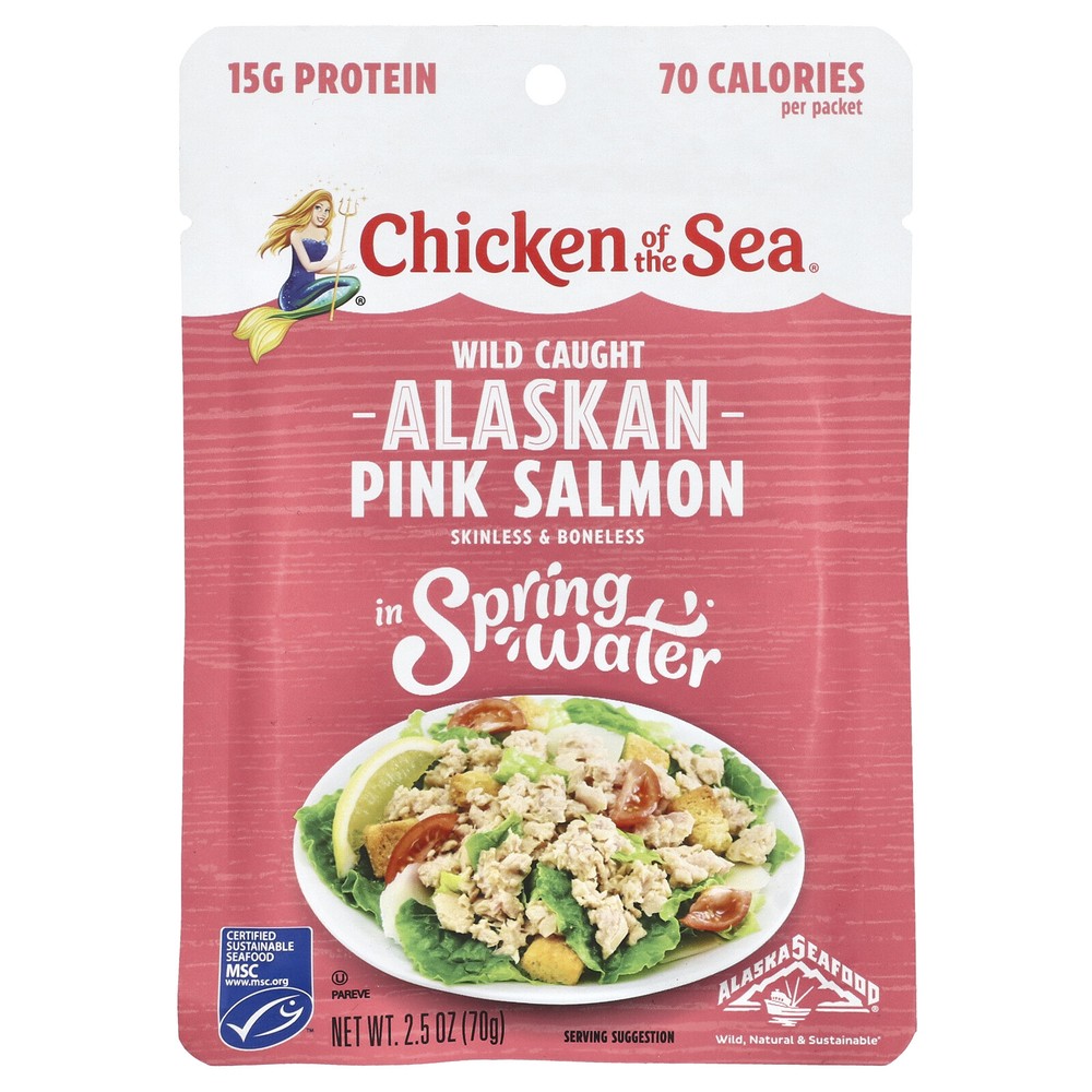 Wild Caught Alaskan Pink Salmon, In Spring Water, 2.5 oz (70 g)