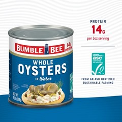 Bumble Bee Premium Select Whole Canned Oysters, 8 oz Can 8 Ounce (Pack of 1)