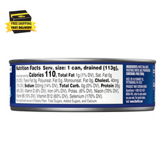 Solid White Albacore Tuna in Water, Mild Flavor Canned Tuna, Wild Caught, Gluten