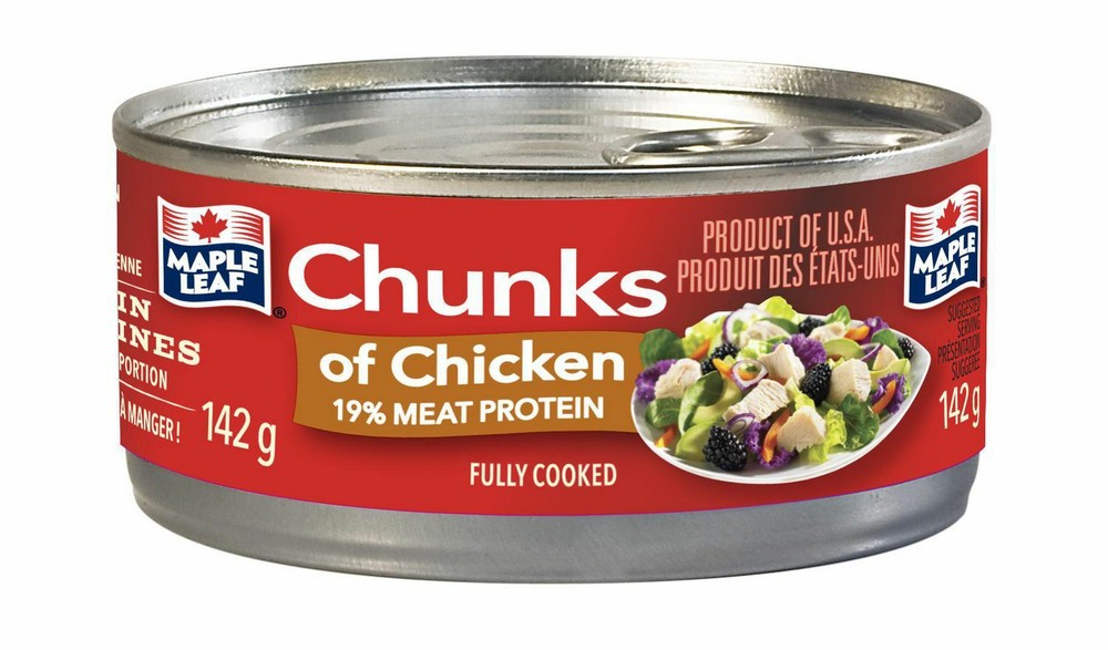 12 Pack Maple Leaf Chunks of Chicken142g Each CAN- FRESH AND DELICIOUS! CANADA