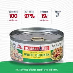 Bumble Bee Premium White Chicken Breast with Rib Meat in 5 Ounce (Pack of 24)