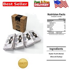 Delicious Smoked Oysters in Pure Olive Oil – Gluten Free, Non-GMO (Pack of 4)