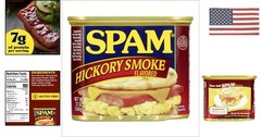 (Single Can) Hickory Smoke Canned Pork with Ham, Shelf Stable Luncheon Meat, …