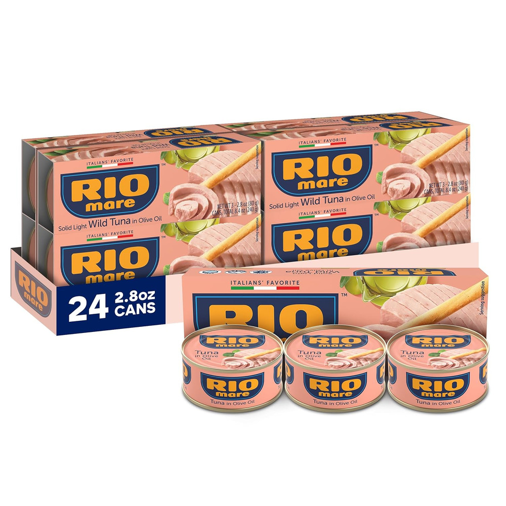 Rio Mare Yellowfin Tuna Olive Oil 3×2.8oz Pack of 24 Wild Caught Italy