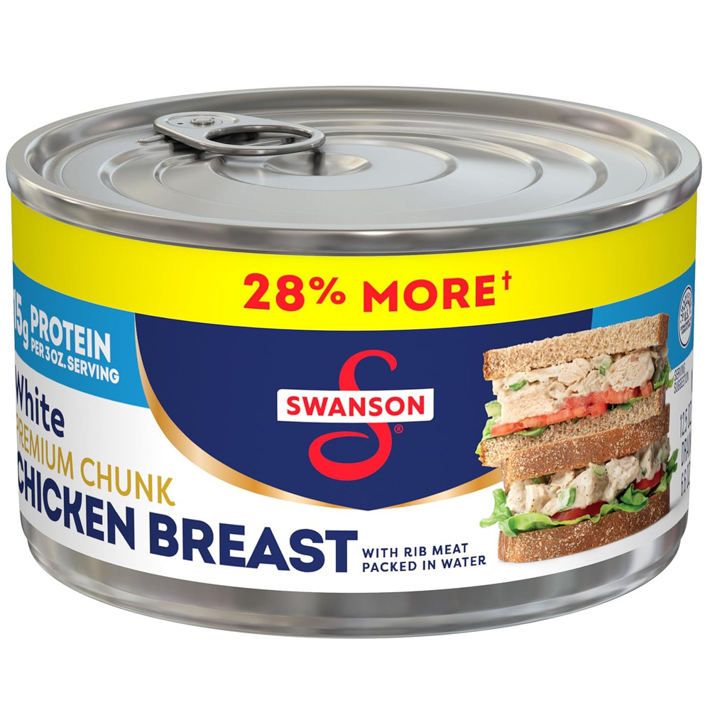 Swanson White Premium Chunk Canned Chicken Breast in Water, Fully Cooked Chicken