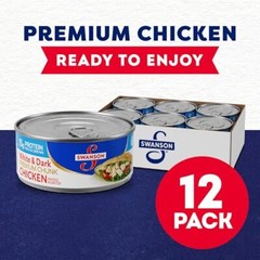 Swanson White and Dark Premium Chunk Canned Chicken Breast in Water, Fully