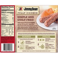 Jimmy Dean, Fully Cooked Turkey Sausage Links, 12 count
