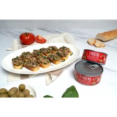 (4 pack) Tonnino Premium Yellowfin Tuna chunks with tomatoe and olives, 4.94 oz