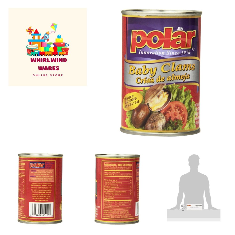 Seafood, Whole Baby Clams, 10-Ounce Pack of 12