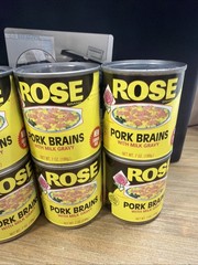 6 Cans Rose Pork Brains with Milk Gravy 7 Oz Can Pig Breakfast Eggs 12/26