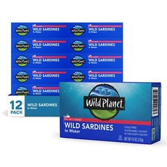 Wild Planet Sardines in Water 12 Pack Non GMO Gluten Free Healthy Snack