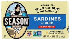 No Salt Added in Water Sardine, 4.375 oz