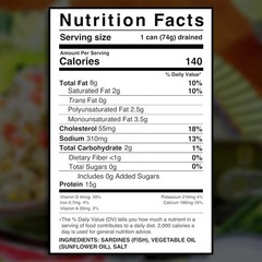 Grace Sardines in Vegetable Oil – 106g 3.74oz (Pack of 10) – 18g Protein per …