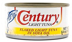 Century Filipino Flaked Light Tuna in Soya Oil (6 Pack, Total of 38.4oz)