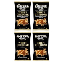 Pork King Good Pork Rinds (Chicharrones) (White Cheddar, 4 Pack)