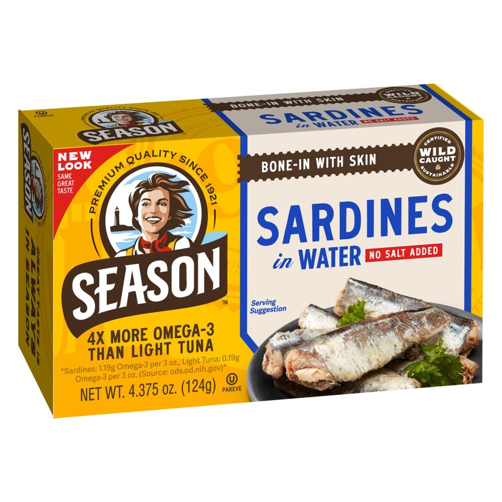 Wild Caught Sardines, No Salt, 22g Protein, Omega 3, Keto, Kosher, 12-Pack