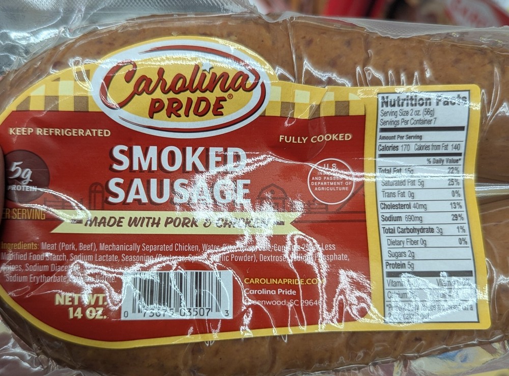 Carolina Pride Smoked Sausage 14 Oz (4 Pack)