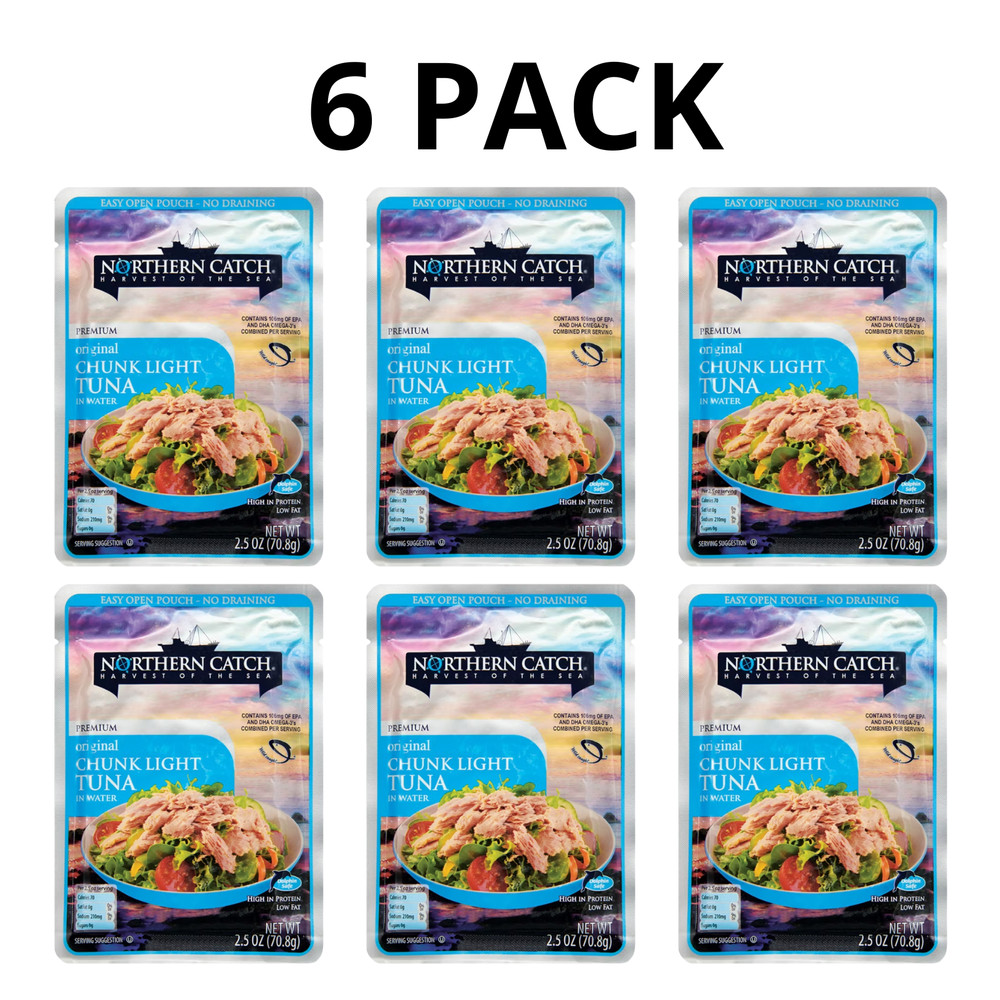 Northern Catch Original Chunk Light Tuna in Water Pouch 2.5 oz – 6 Pack