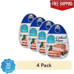 New (4 pack) Bristol Smoke Flavor Cooked Ham, High Protein, 16 oz Aluminum Can