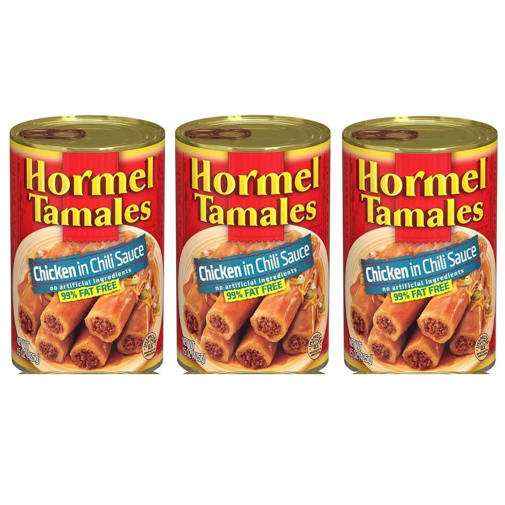 Hormel Tamales CHICKEN in CHILI SAUCE Sauce 99% Fat Free 15 oz. (3 Pack)