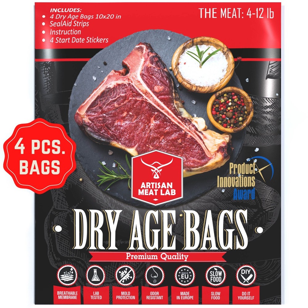 Dry Aging Bags made beef steaks at home easily & safely – 4 pcs. bags 10×20 in