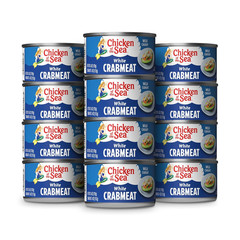 White Crab Meat, 6 Oz. Cans (Pack of 12), High in Calcium, Wild Caught Canned Cr