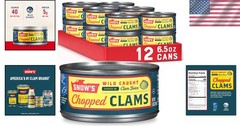 Delicious Wild Caught Chopped Clams, Gluten-Free, 12 Pack for Versatile Cooking