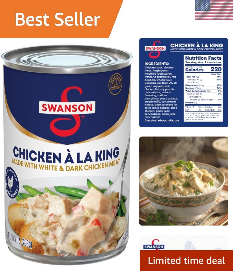 Swanson Canned Chicken a la King – Tender Chicken & Creamy Sauce, 10.5 oz