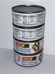 Valley Fresh 100% Natural Canned White Chicken Breast in Broth 4-10oz Cans NEW