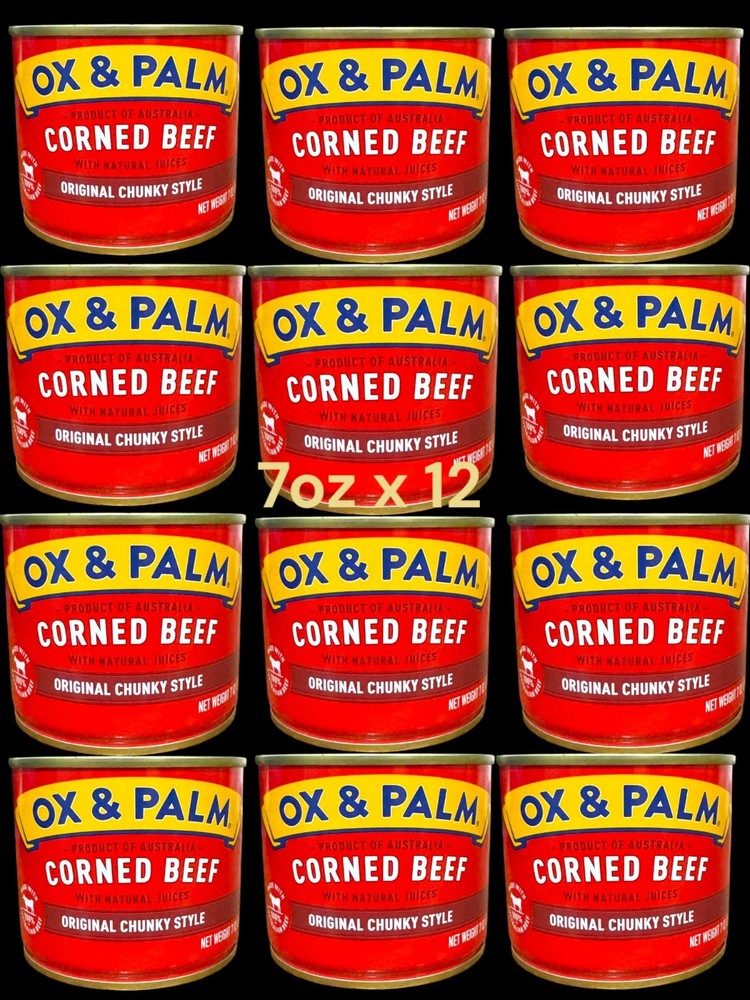 OX & Palm Corned Beef with Natural Juices! Original Chunky Style – 7oz x 12