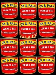 OX & Palm Corned Beef with Natural Juices! Original Chunky Style – 7oz x 12