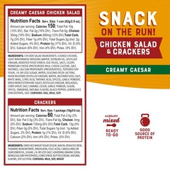 Bumble Bee Snack On The Run Protein Snack Pack Creamy Caesar Chicken Salad w…